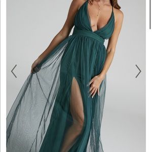 Dark green formal dress